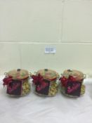 Brand New Set of 3 Joe & Seph's Kilner Jar of Madras Curry/Lime and Black Onion Seed Popcorn RRP £