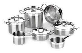 BRA Professional - Cookware collection, 7 pieces, 18/10 stainless Steel RRP £200