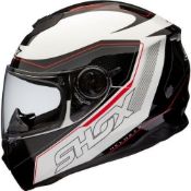 Shox Assault Tracer Motorcycle Helmet M Black/White/Red