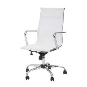 CRIBEL Leila Office Chair, chromed metal, white RRP £154.99