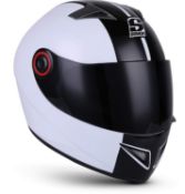 SOXON ST-666 Deluxe White Black · Street Full-Face Cruiser Helmet RRP £84.99
