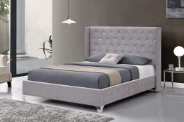 Limitless Home New Stunning Durham Wingback Diamante Bed Frame RRP £209.99