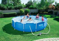 Bestway Steel Pro MAX Swimming Pool Set, 6473 Liters, Blue, 12 ft x 30-Inch RRP £229.99