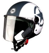 BHR 93843 Demi-Jet Open Face Helmets, Star White, Medium