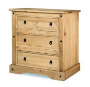 Mews Corona 3 Drawer Chest in Distressed Waxed Pine RRP £79.99