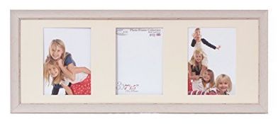Brand New Inov8 British Made Picture/Photo Frame, Triple Aperture, 3 Portrait 6x4 Inch Pack of 2