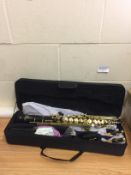 ammoon Brass Straight Soprano Sax Saxophone Bb B Flat Woodwind with Carrying Case RRP £179.99