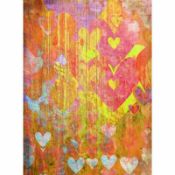 Brand New Click Props 7x9.5 Ft Vertical Hearts Brown Photographs Vinyl Background RRP £149.99
