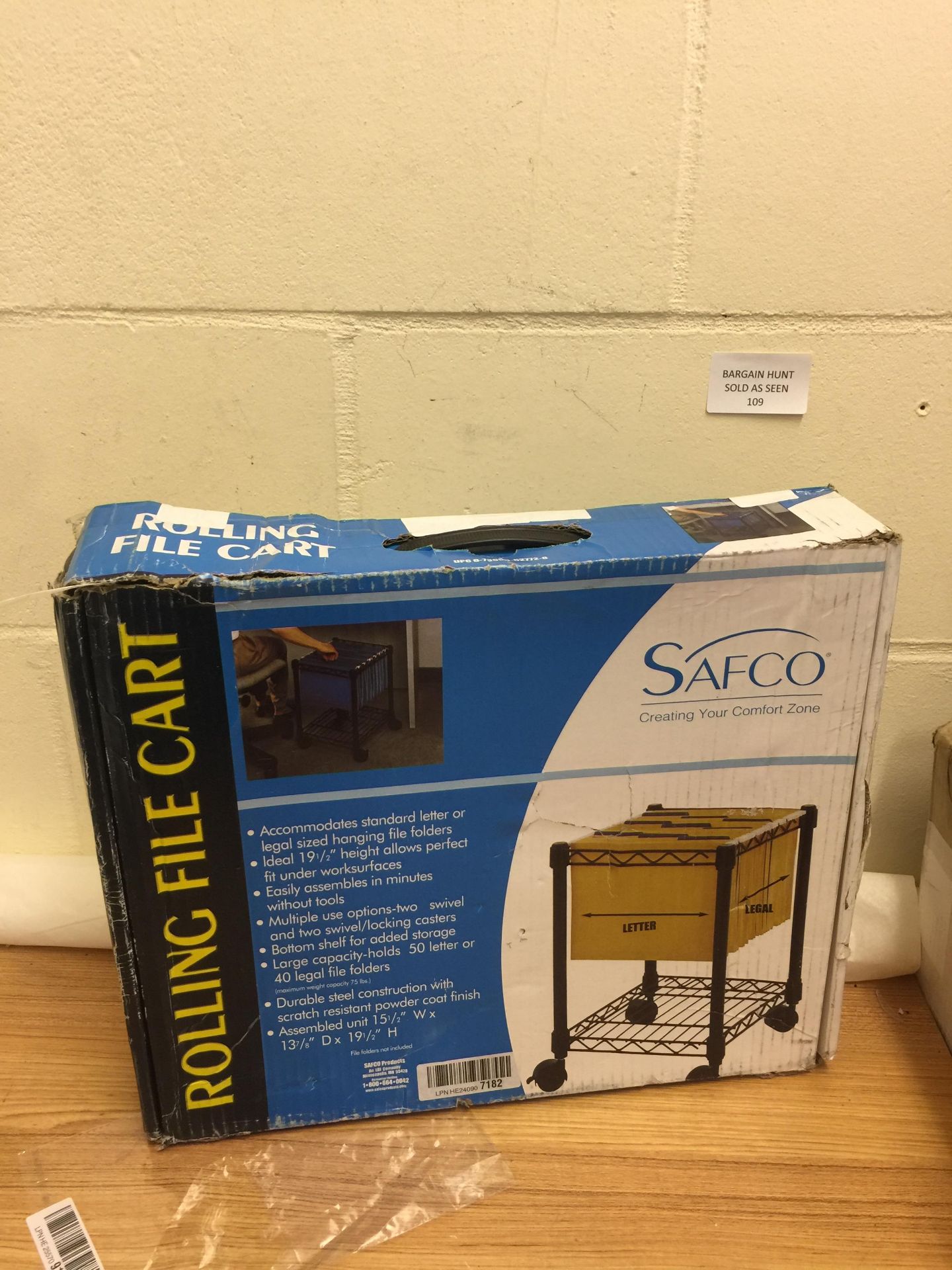 Safco Wire Compact Mobile File Cart