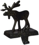 Brand New Insideretail 800457BLK Christmas Stocking Hanger, Reindeer in Black, Set of 2