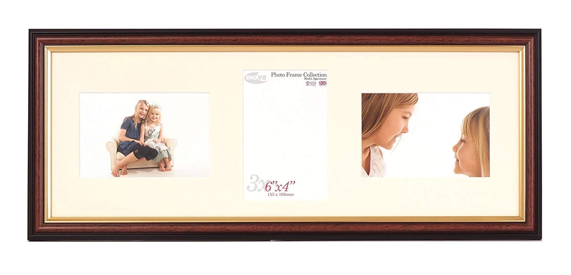 Brand New Inov8 British Made Traditional Picture/Photo Frame, Pack of 2, Mahogany RRP £36.99