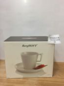 Brand New BergHoff Eclipse Vitrified High-Glaze Porcelain Breakfast Cup and Saucer