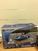 Sevylor Inflatable Kayak Riviera, 2 Man Canadian Canoe with Paddle RRP £124.99