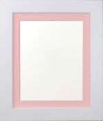 Brand New FRAMES BY POST London Photo Frame, Plastic Glass, White with Pink Mount, 20 x 20"