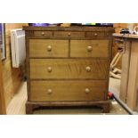 Modern oak and walnut bachelors chest with folding top.