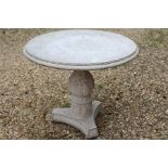 Stone effect resin circular table