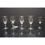 five 19th century liquor glasses.