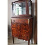 A Fine quality early 20th century French burr yew , inlaid and ormolu glass, mirror backed,