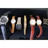 A quantity of watches [7] to include two Rotary [ladies and gentlemans], a Delma quartz [Moonface.,