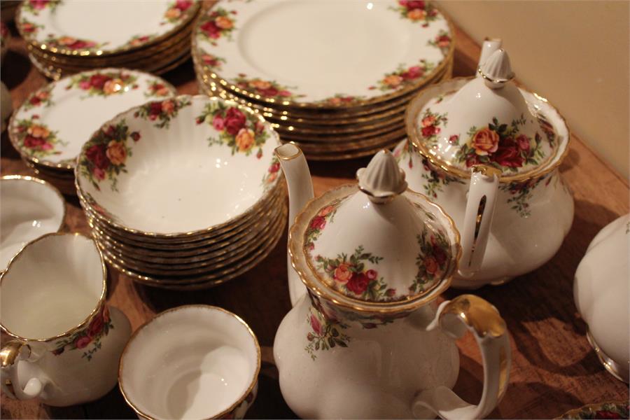 Royal Albert "Old Country Roses" dinner wares and tea / coffee service, 2 large and 2 small teapots, - Image 4 of 17