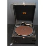 Vintage HMV portable record player (As Found)