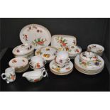 A Royal Worcester Evesham set including one oval meat plate, a small lidded dish, a large lidded