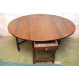 Oak gateleg oval table - 18th century elements - six seater.