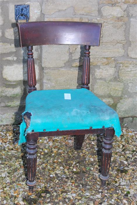 A 19th century Mahogany side chair with reeded legs