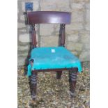 A 19th century Mahogany side chair with reeded legs