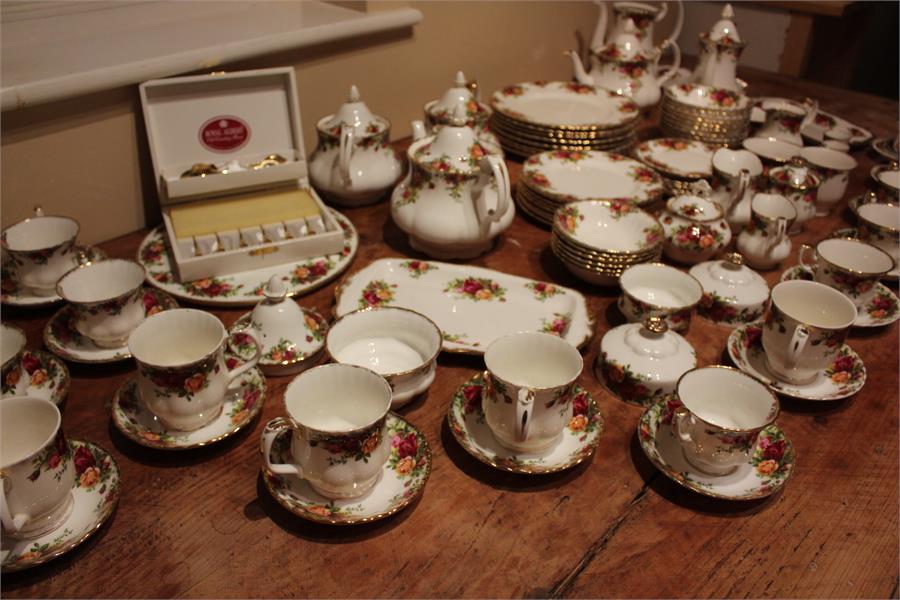 Royal Albert "Old Country Roses" dinner wares and tea / coffee service, 2 large and 2 small teapots, - Image 2 of 17