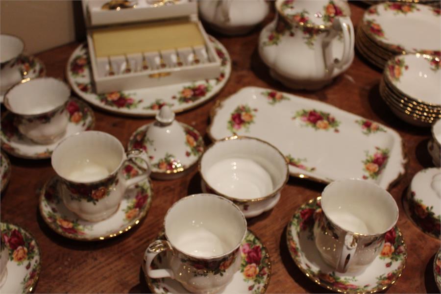 Royal Albert "Old Country Roses" dinner wares and tea / coffee service, 2 large and 2 small teapots, - Image 6 of 17