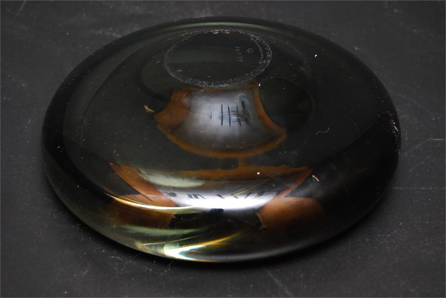 Per Lutken for Holmegaard - a glass dish or ashtray with concentric centre bowl. Marked - Image 2 of 3