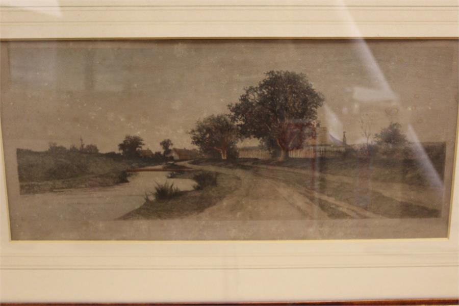 Ernest C. Rost - two coloured etchings in Mahogany frames. "By the roadside" and "Home Sweet Home" - Image 3 of 12