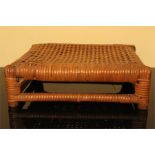 A Low caned footrest / footstool late 19th century