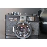 A Konica Auto S3 rangefinder vintage film camera no. 145837 with f1.8 38mm lens and Hoya filter