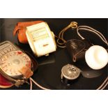 A Weston Master iV ivercone regd no. 899287 in leather case , a capital light meter "shutter