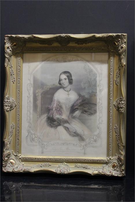 Two engravings in frames after John Hayter & H.Robinson - W&F Holl "the Hon. Charlotte Augusta - Image 2 of 13