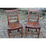 two oak country chairs for restoration, possibly East Anglian.