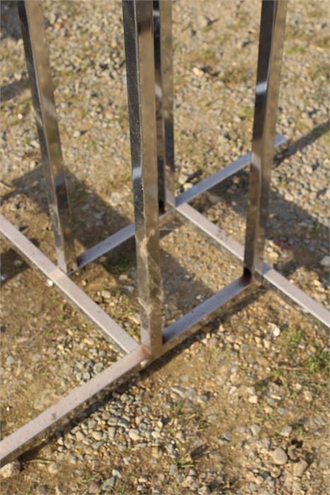 Two sets of chrome clothes rails of square form plus parts. - Image 6 of 7