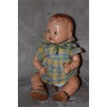 19th/early 20th century composition baby doll with sleeping eyes. ~