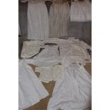 Textiles - Victorian and Edwardian white cotton clothes inc lace Christening gown / s, jacket,