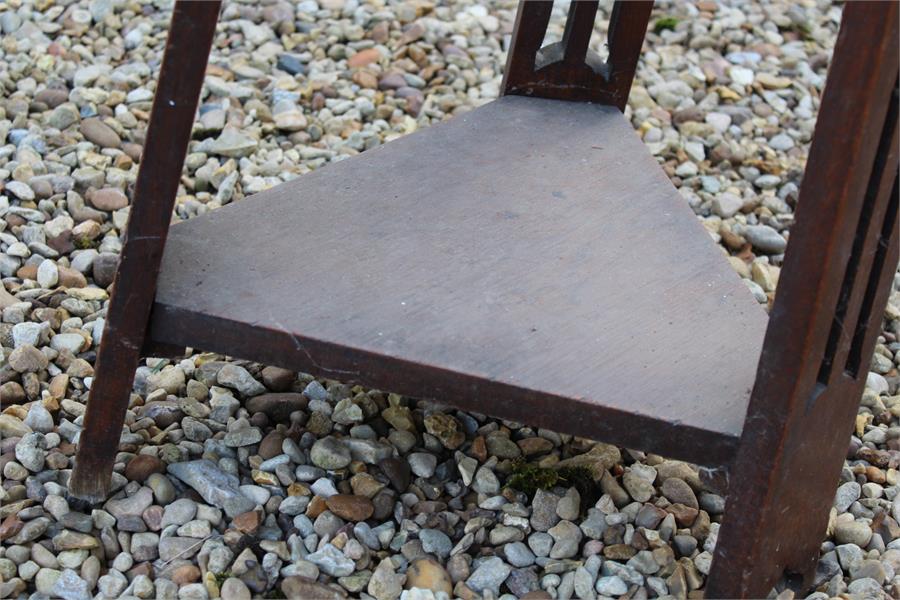 Oak Arts & crafts table for restoration with heart cutouts - Image 4 of 8