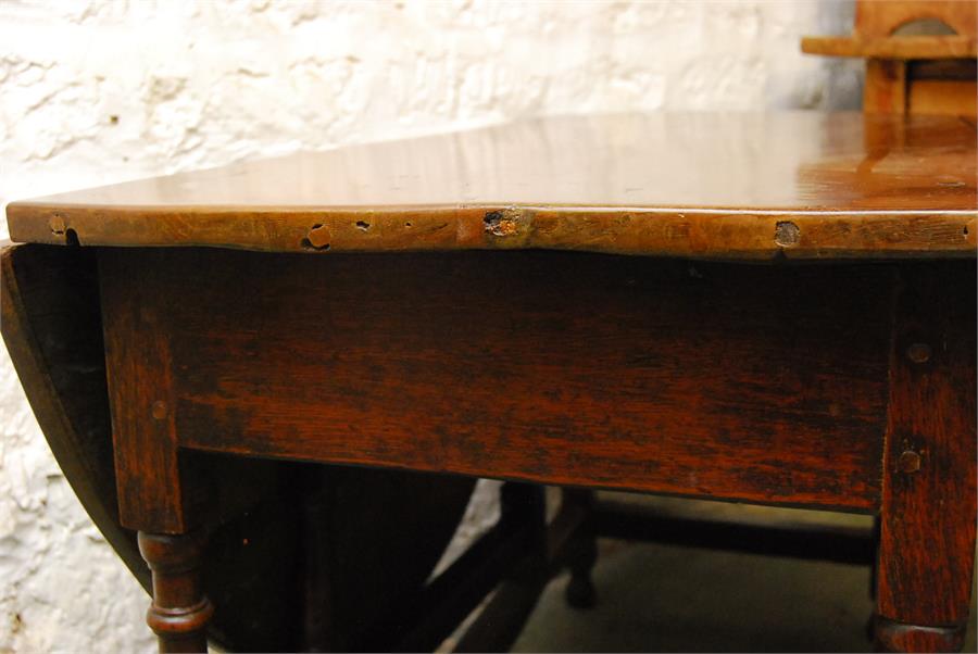 Oak gateleg oval table - 18th century elements - six seater. - Image 4 of 4