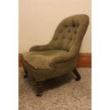A 19th century Childs / Nursing chair, walnut turned front legs outswept rear, cope and collision