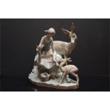 Very large Lladro group of "Girl with Gazelle" - 12 impressed in base.