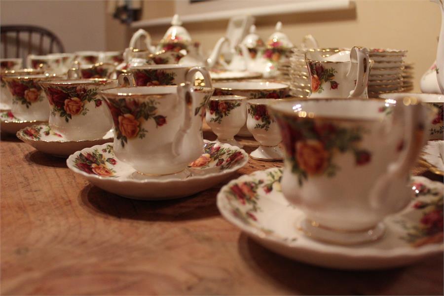 Royal Albert "Old Country Roses" dinner wares and tea / coffee service, 2 large and 2 small teapots, - Image 15 of 17