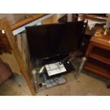 SAMSUNG TV AND DVD PLAYER AND TV STAND