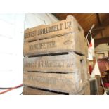 2 VINTAGE ERNEST BROADBELT WOODEN APPLE CRATES