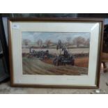 LTD EDITION PRINT 9/200 PLOUGHING WITH STEAM ENGINE - SIGNED IN MARGIN ROY DIDWELL