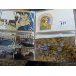 2 ALBUMS OF VINTAGE POSTCARDS